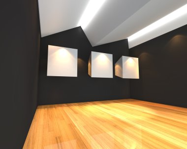 Siyah duvar beyaz canvas