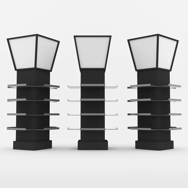 Color black shelves design — Stock Photo, Image