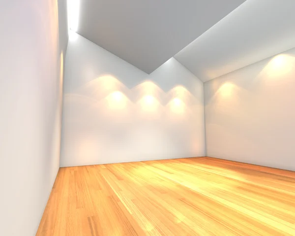 Chambre vide mur blanc avec serration de plafond — Photo