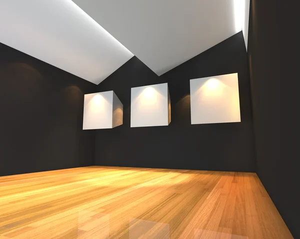 White canvas on black wall — Stock Photo, Image