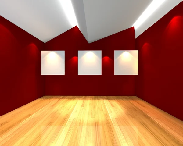 White canvas on red wall — Stock Photo, Image