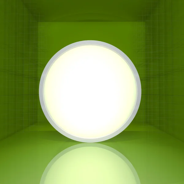 Blank rounded box display on green empty room — Stock Photo, Image