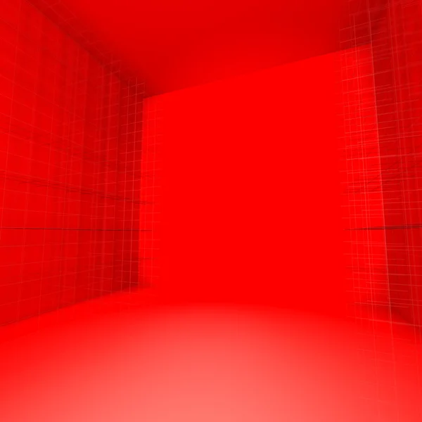 Streszczenie czerwony pustym pokoju — Zdjęcie stockowe
