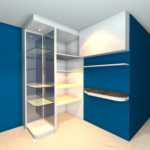 Shelves designs blue — Stock Photo, Image