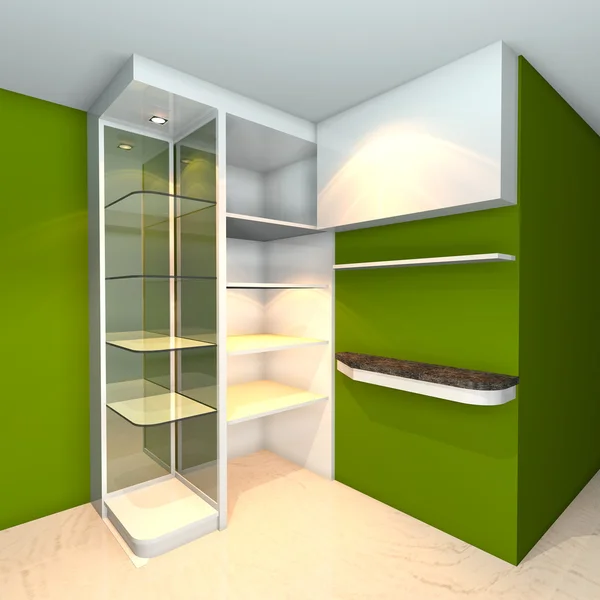 Shelves designs green — Stock Photo, Image