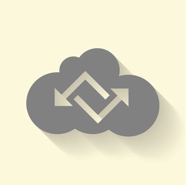 Cloud riflette l'icona dei dati — Vettoriale Stock