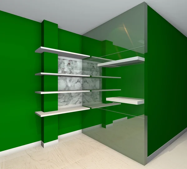 Shelves designs green — Stock Photo, Image