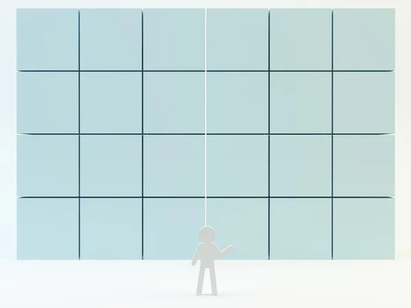 Persona con caja en blanco — Foto de Stock