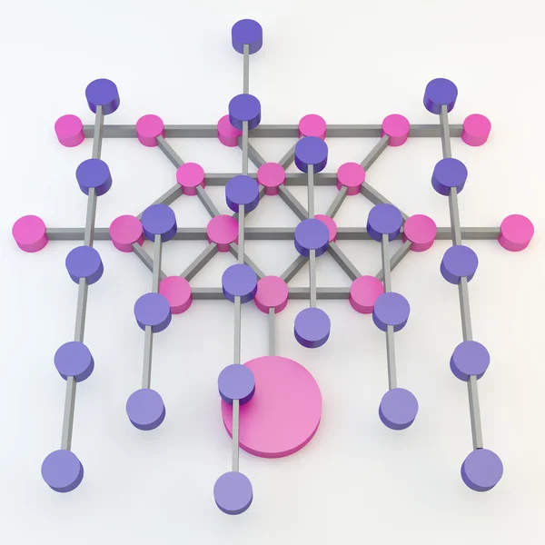 추상적인 색 두 줄 연결 네트워크 — 스톡 사진
