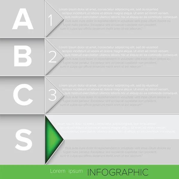 Botón verde de infografía — Vector de stock