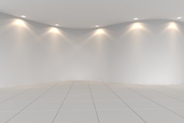 curve white empty room clipart