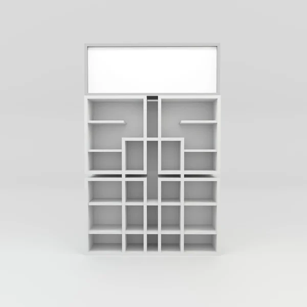 Białe półki — Zdjęcie stockowe