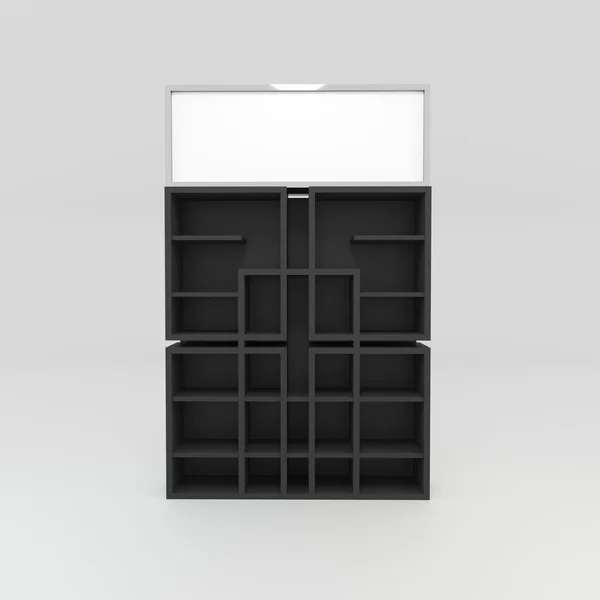 Black shelves — Stock Photo, Image