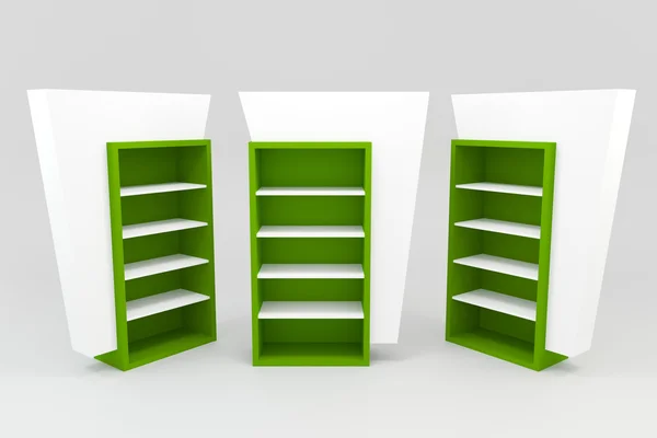 Green shelves — Stock Photo, Image