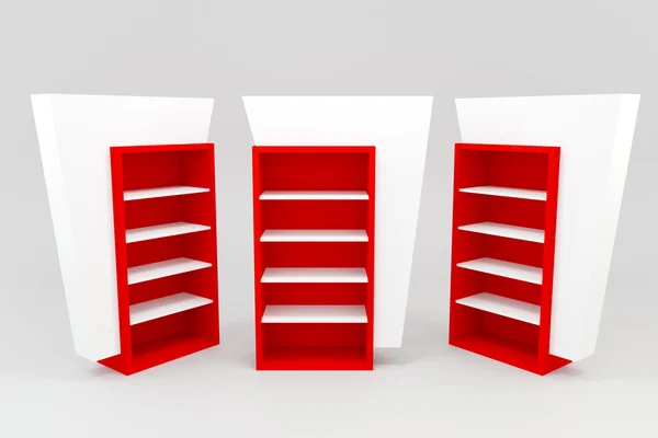 Red shelves — Stock Photo, Image