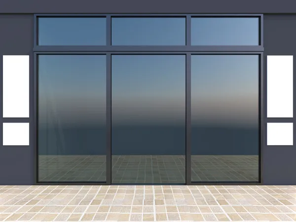 Ladenfront mit Fenstern — Stockfoto