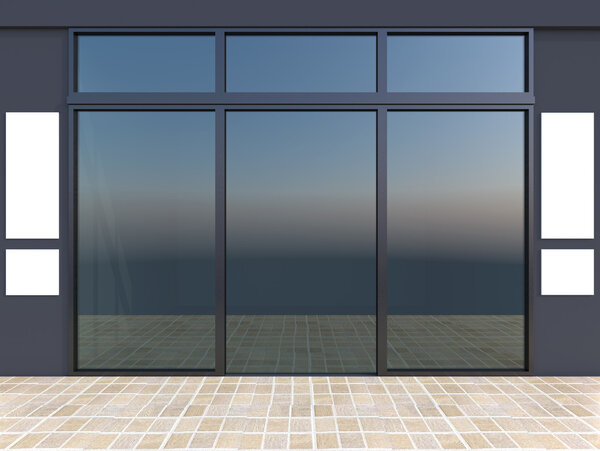 Shopfront with windows 