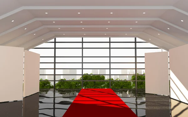 Red Corridor office interior modern — Stock Photo, Image