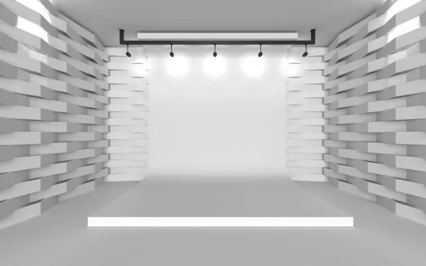 Hintergrund im Raum mit abstrakter Zackenwand — Stockfoto
