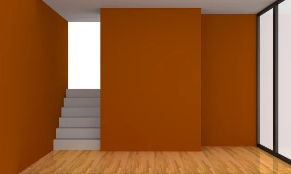Orangefarbenes Wohnzimmer — Stockfoto