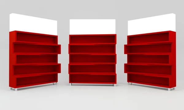 Czerwony półki — Zdjęcie stockowe