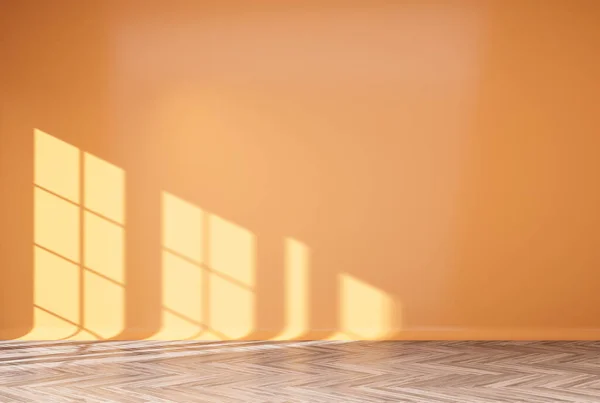 Home Interior Rendering Empty Room Color Wall Decorated Wooden Floors —  Fotos de Stock