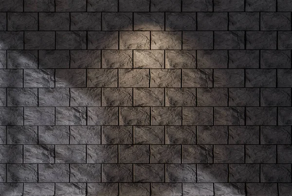 Empty Room Black Brick Wall Textured Background — Photo