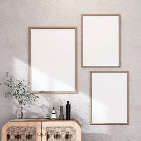 Furniture Fixture Neutral Tones Minimal Wood Texture Sunlight Window Create — ストック写真