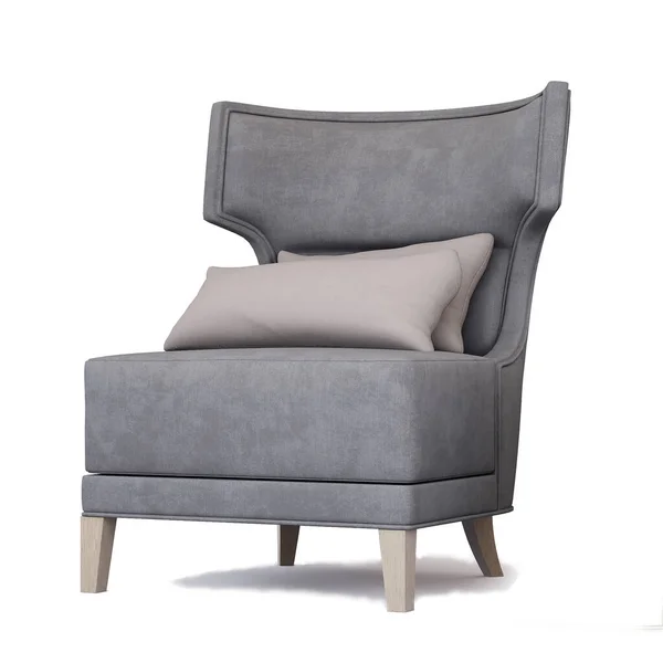 Furniture Modern Fabric Single Sofa Isolated White Background Decoration Design — ストック写真