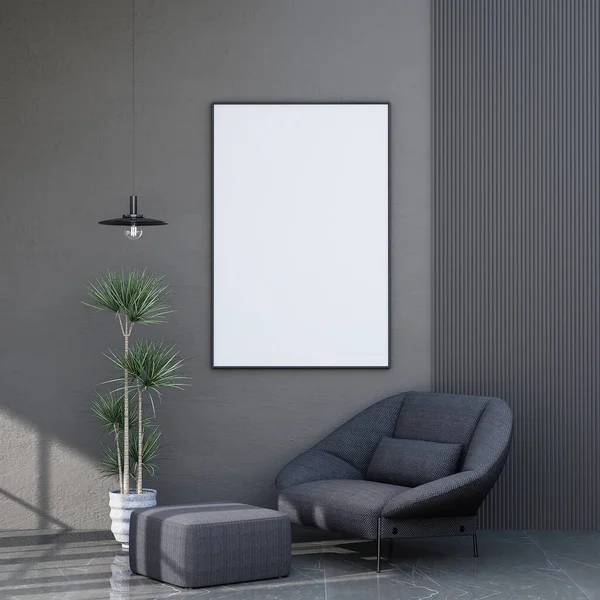 Mock Poster Frame Modern Interior Fully Furnished Rooms Background Living — Stock fotografie