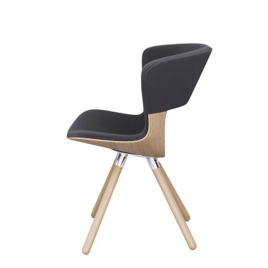 3d Furniture side view black modern chair isolated on a white background, Decoration Design for Dining., 3D Rendering
