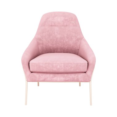 3d Furniture pink fabric leisure single sofa isolated on a white background, Decoration Design for Living., 3D Rendering