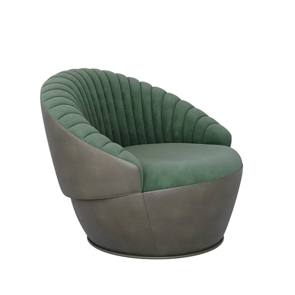 Furniture Green Facric Leisure Single Sofa Isolated White Background Decoration — Stok fotoğraf