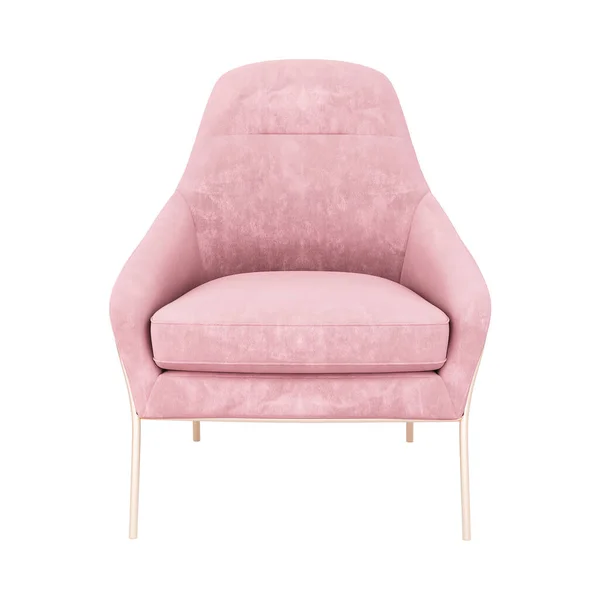 Furniture Pink Fabric Leisure Single Sofa Isolated White Background Decoration — Stok fotoğraf