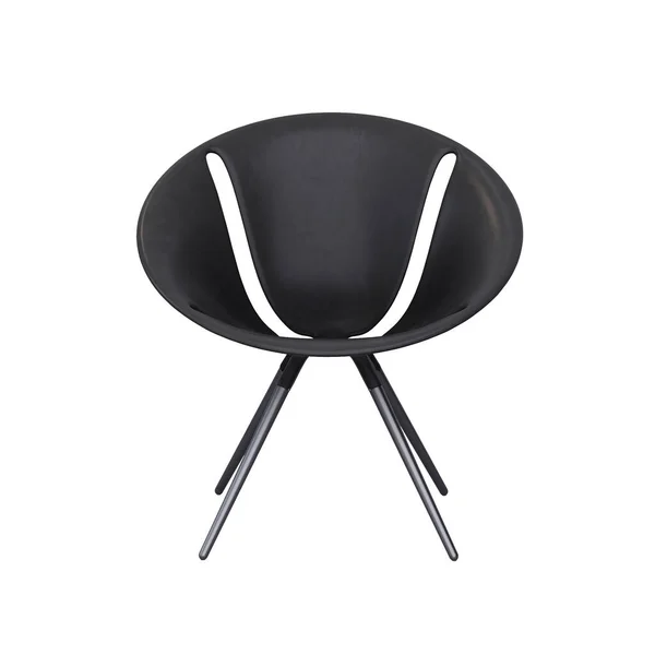 Furniture Black Plastic Bar Chair Isolated White Background Decoration Design — Stok fotoğraf