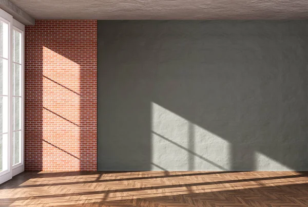 Representación Interior Del Hogar Con Pared Color Habitación Vacía Decorado —  Fotos de Stock