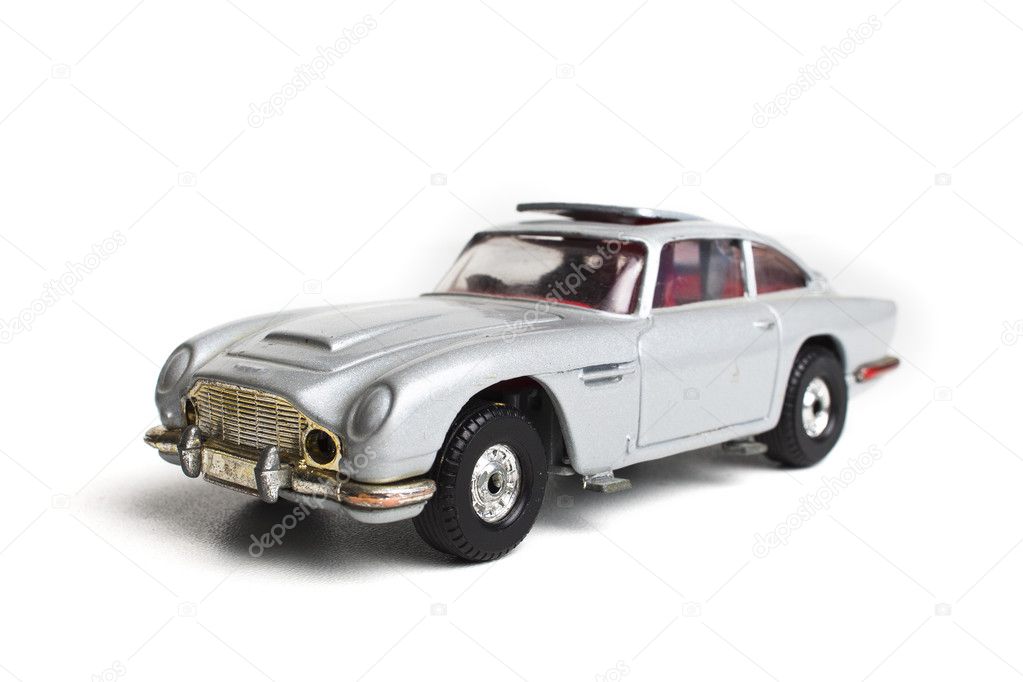 Silver toy car