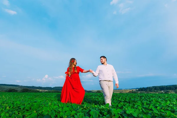 Bekliyorum Bebeğim Ebeveynlik Hamile Genç Kadın Kocası Ele Tutuşmaktan Mutlular — Stok fotoğraf