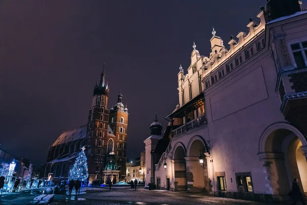 Avond Uitzicht Basiliek Van Mary Vanaf Zijkant Van Straat Oude — Stockfoto