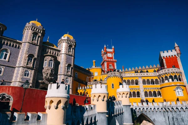 Pałac Pena Sintra Lizbona Portugalia Słynny Punkt Orientacyjny Piękne Jasne — Zdjęcie stockowe