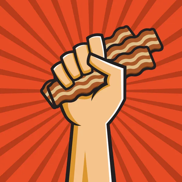 Ököl teljes Bacon — Stock Vector