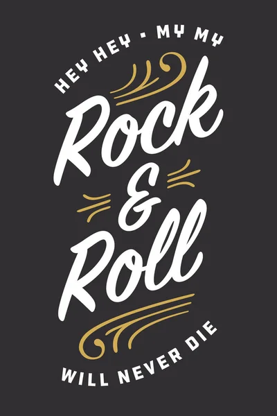 Rock Roll Lettering Personalizzato Con Dettagli Gessati Illustrazione Vettoriale Scrittura — Vettoriale Stock