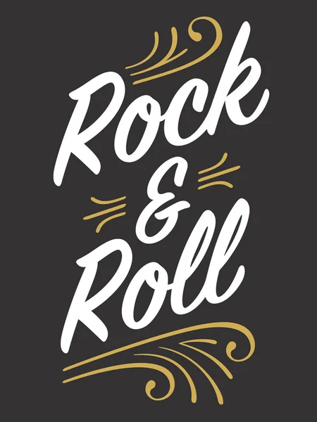 Rock Roll Custom Lettering Pinstripe Details Vector Illustration Retro Ornate — Stock Vector