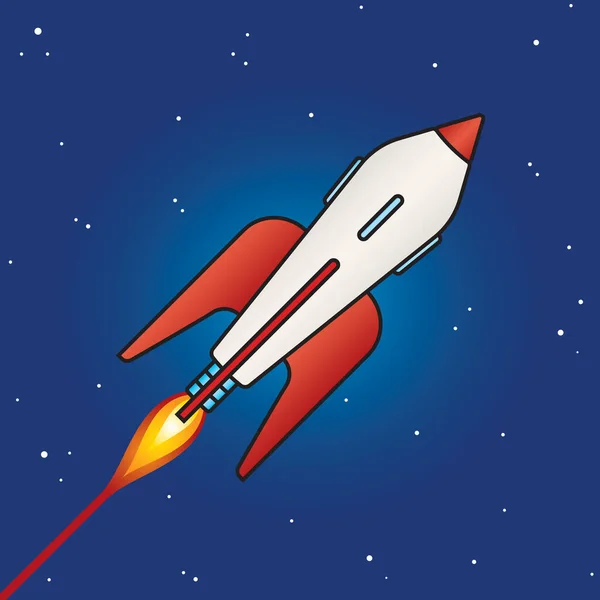 Diseño Cohetes Ciencia Ficción Retro Espacio Exterior Cool Ilustraciones Vectoriales — Archivo Imágenes Vectoriales