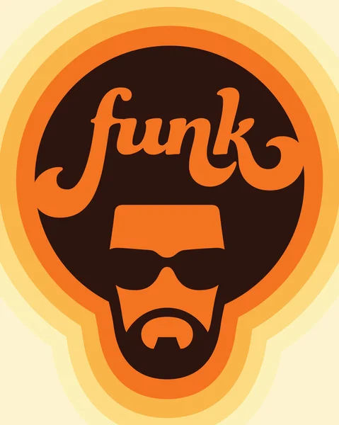 Funk Colorful Custom Lettering Music Design Cool Soul Man Illustration — Stock Vector