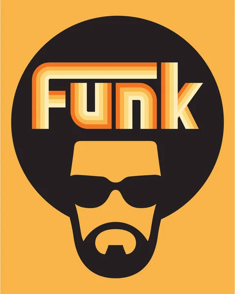 Funk Colorful Custom Lettering Music Design Cool Soul Man Illustration — Vetor de Stock
