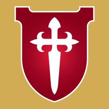 Aziz James Hristiyan nişanı veya logo tasarımı haçı. Hançer ya da kılıç şeklinde Aziz James haçı temsili..