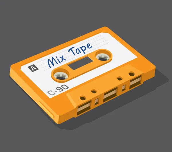 Vector Illustration Vintage Cassette Tape Used Make Mix Tape Cool — Stock vektor