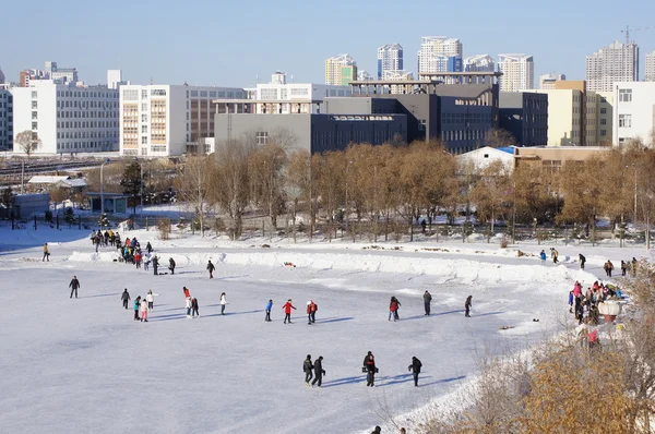 Heihe universität eislaufbahn — Stockfoto