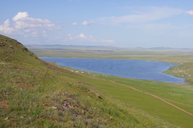 Steppe lake Tus (Khakassia) clipart